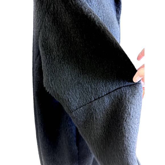 Marimekko “Mollis” Mohair Wool Blend Sack Coat Black L 12/14 - Picture 5 of 10